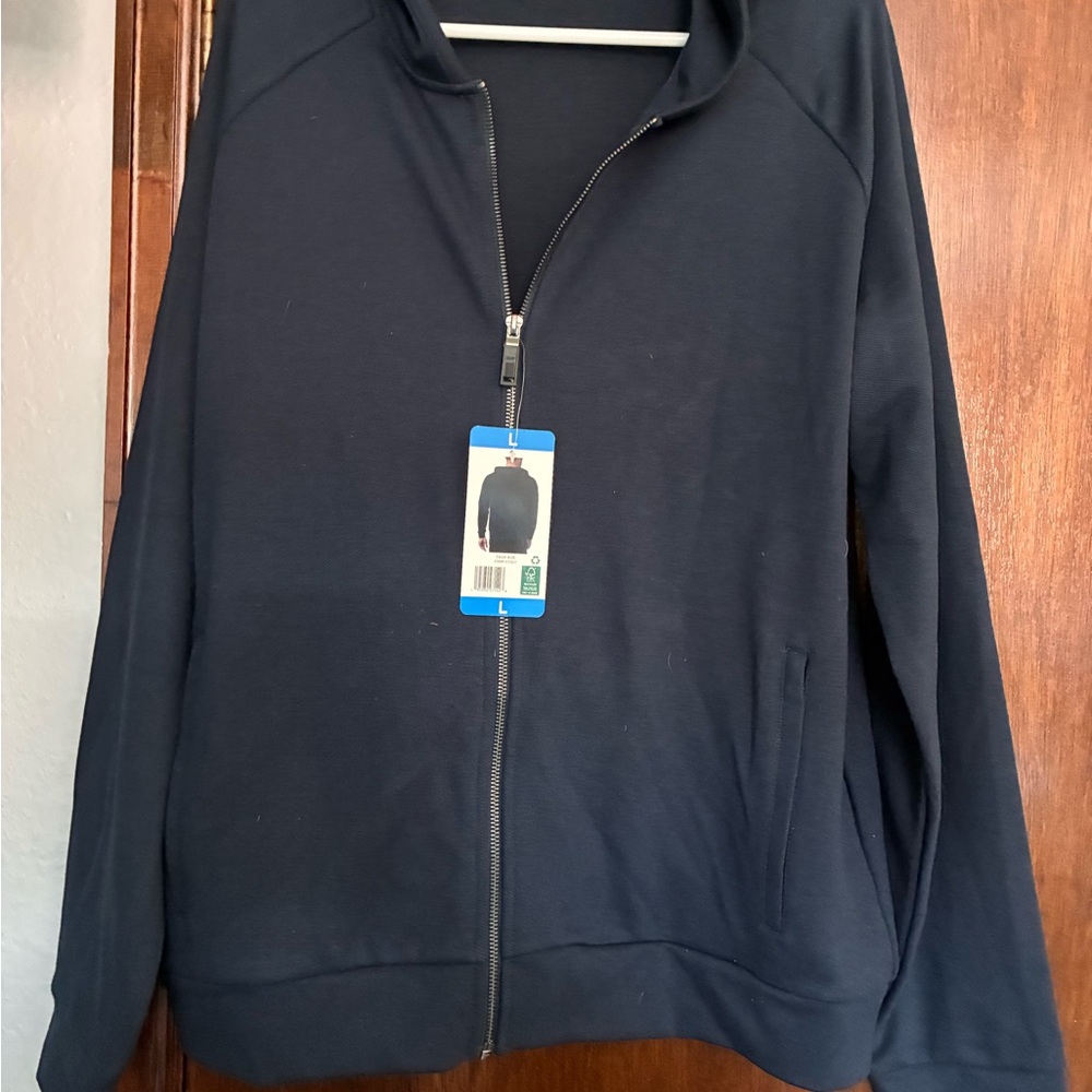 32 Degrees Men's Hooded Sweatshirt Full Zip - Navy Blue NWT
